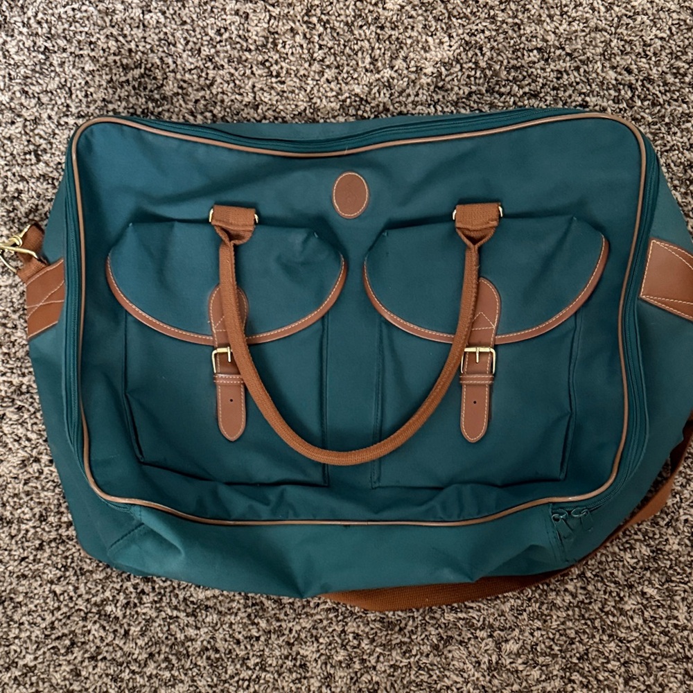 Ralph Lauren Teal and Brown Travel Bag